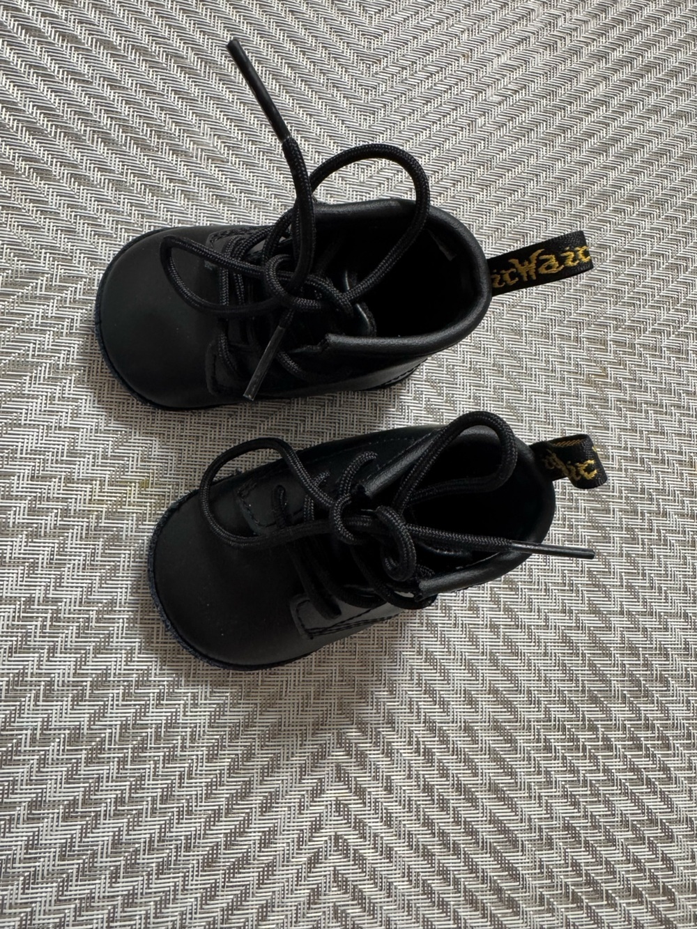 Dr. Martens Baby Black Leather Lace-Up Boots Toddler Size 2